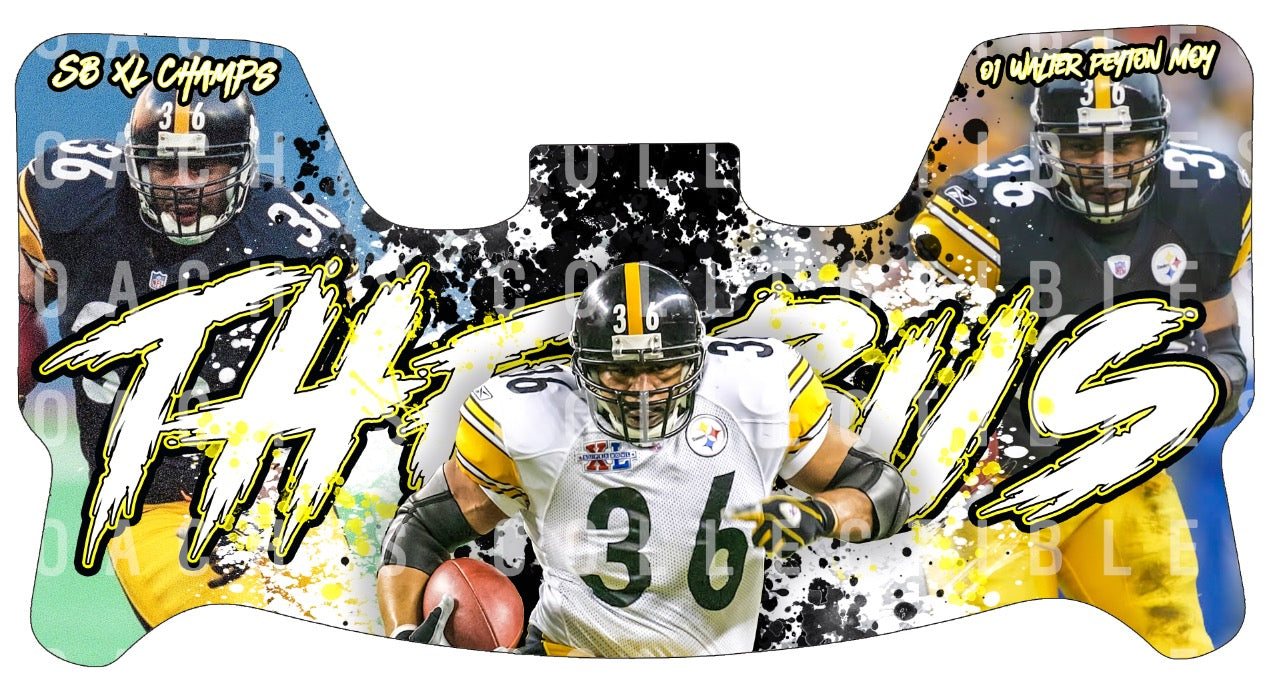 Jerome Bettis Custom Visor for Any Full Size Riddell Helmet (Universal Fit)