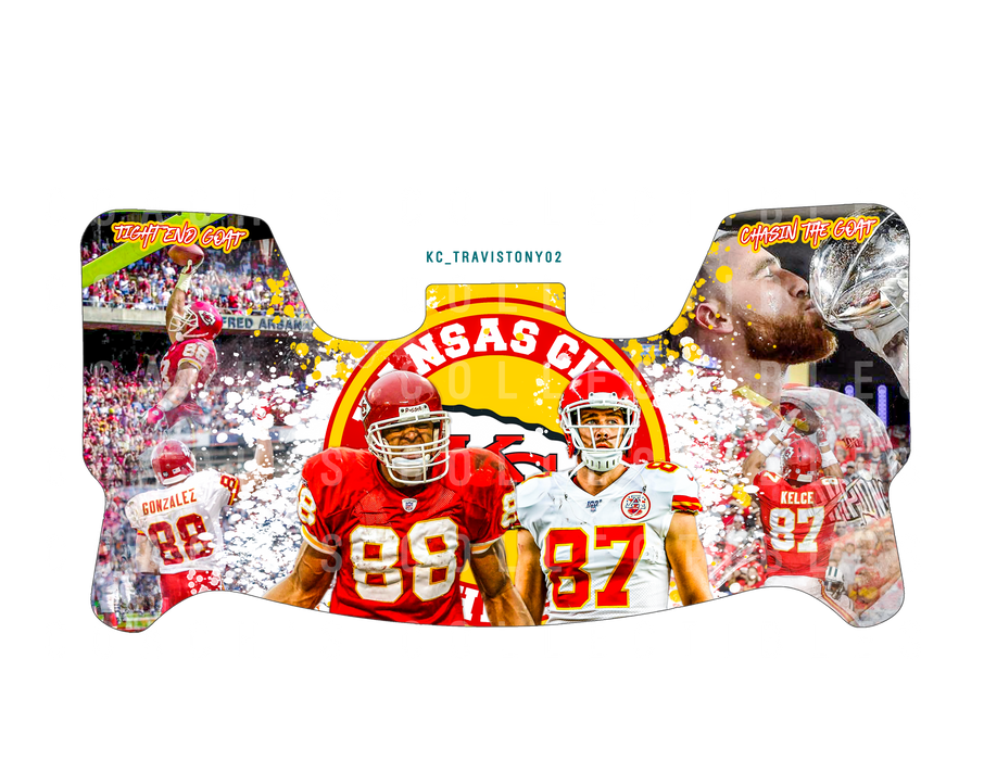 Travis Kelce & Tony Gonzalez Custom Visor for Any Full Size Riddell Helmet (Universal Fit)