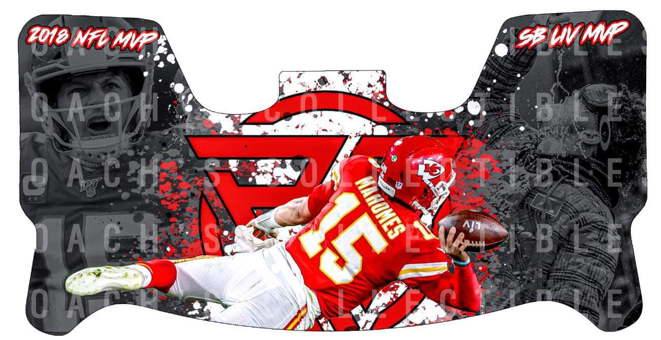Patrick Mahomes Custom Visor for Any Full Size Riddell Helmet-3 Styles (Universal Fit)