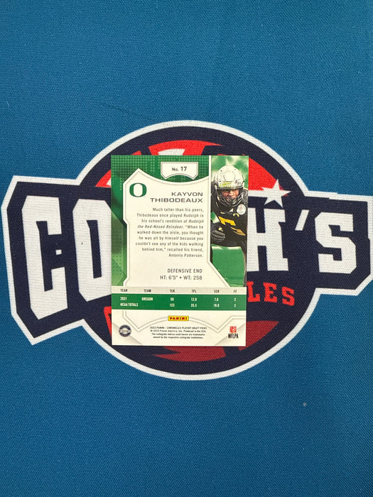 Kayvon Thibodeaux Autographed 2022 Panini Chronicles Playoff Draft Picks Rookie Card (GTP)