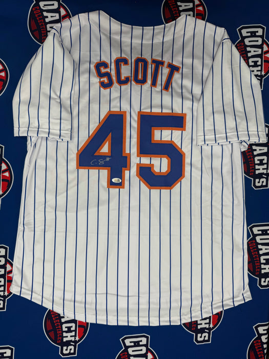 Christian Scott Autographed NY Mets CUSTOM Pinstripe Jersey (JSA)