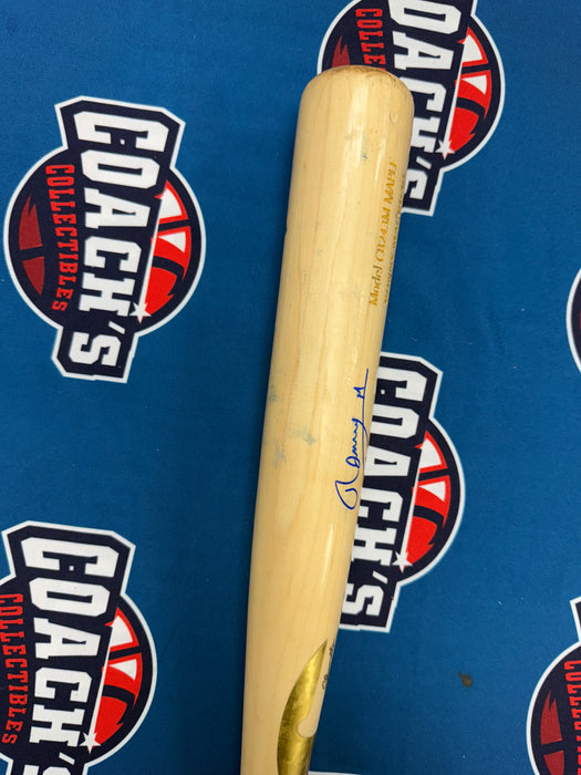 Ronny Mauricio Autographed GAME USED Bat from 2025 Season w/ Inscr (JSA)