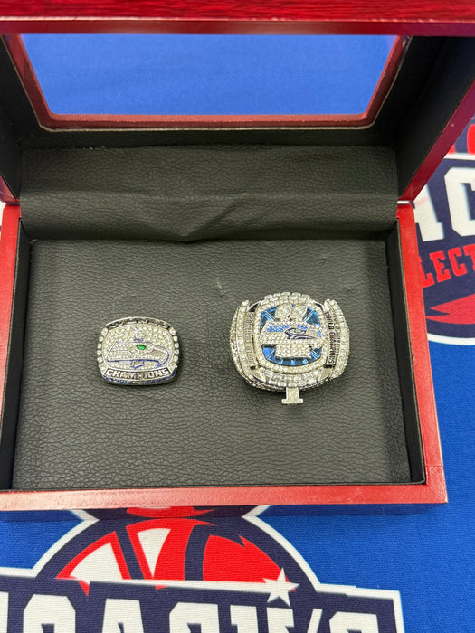 Seattle Seahawks 2pc Replica Super Bowl Rings w/ Display Box