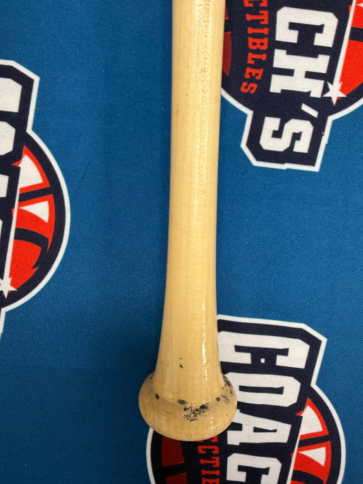 Ronny Mauricio Autographed GAME USED Bat from 2025 Season w/ Inscr (JSA)