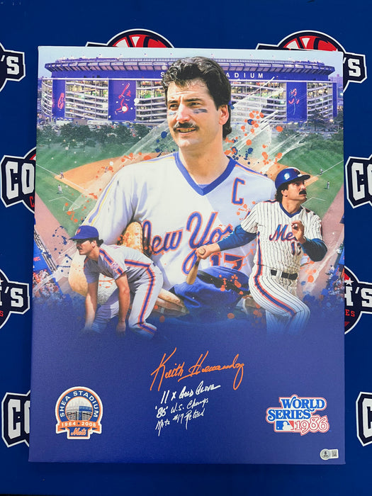 Keith Hernandez Autographed 18x24 Custom Graphic Canvas w/ Multi Inscr (Beckett)