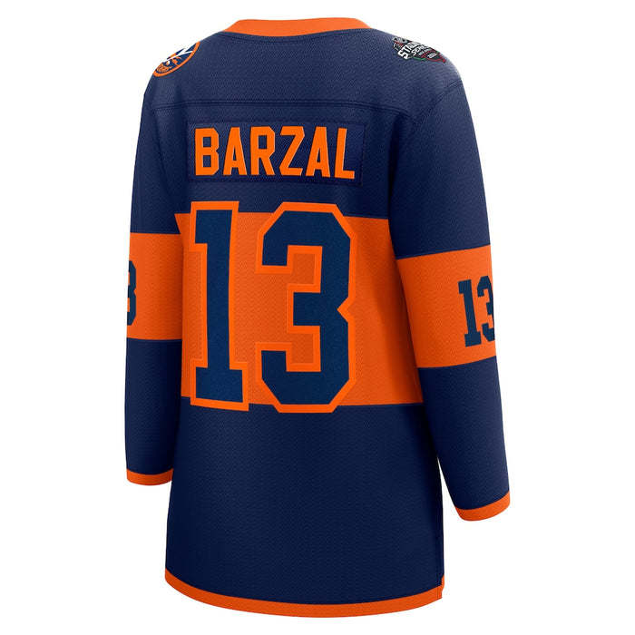WOMEN'S Mathew Barzal New York Islanders Fanatics SMALL 2024 NHL Stadium Series Breakaway Player Jersey – Navy