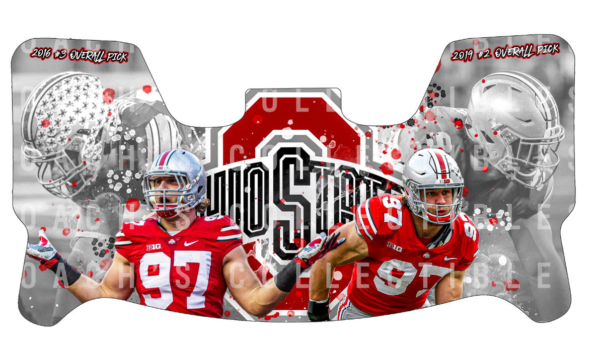 Nick & Joey Bosa Ohio State Custom Visor for Any Full Size Riddell Helmet (Universal Fit)