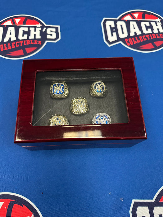 NY Yankees Core Four 5pc Replica World Series Ring Set w/ Display Box