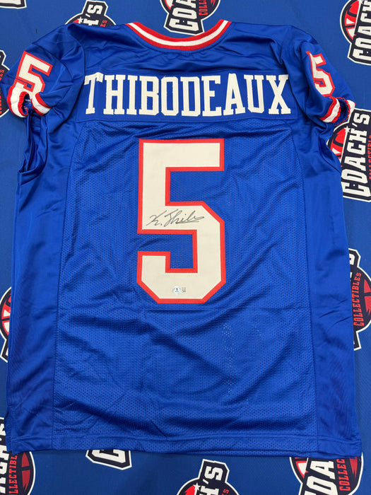 Kayvon Thibodeaux Autographed NY Giants CUSTOM Pro Player Cut Blue Legacy Home Jersey (Beckett)