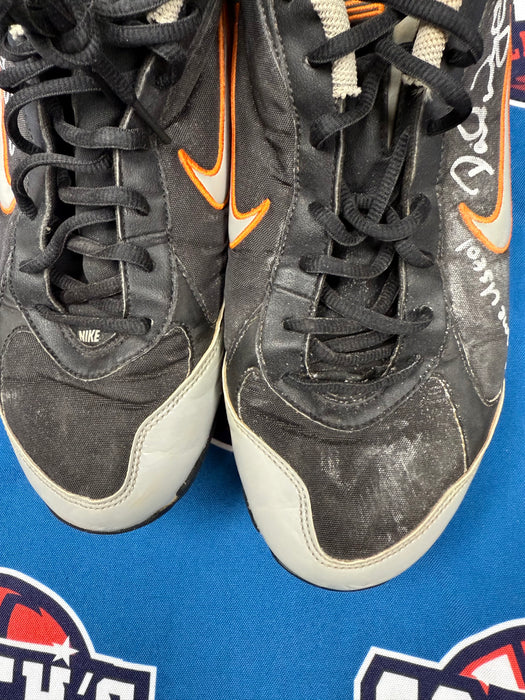 GAME USED David Wright Autographed PAIR of Blue Nike Cleats w/ Game Used Inscription (Beckett)