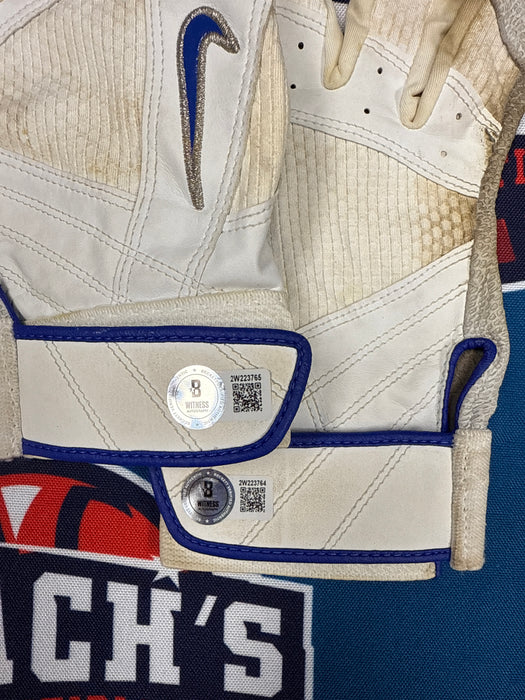GAME USED David Wright Autographed PAIR of Nike Batting Gloves w/ Game Used Inscription (Beckett)