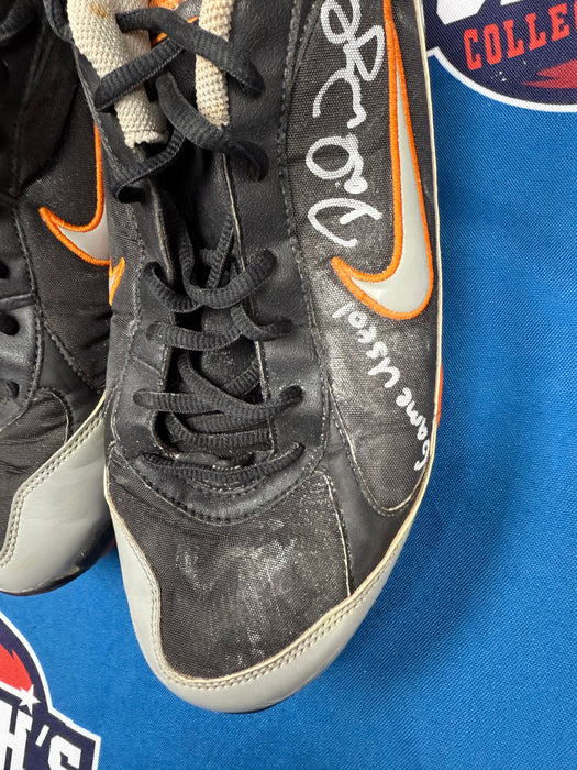 GAME USED David Wright Autographed PAIR of Blue Nike Cleats w/ Game Used Inscription (Beckett)