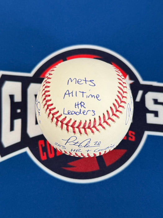 Mets All Time HR Leaders 5 Signature OML Baseball w/ Multi Inscriptions (JSA/Fanatics)