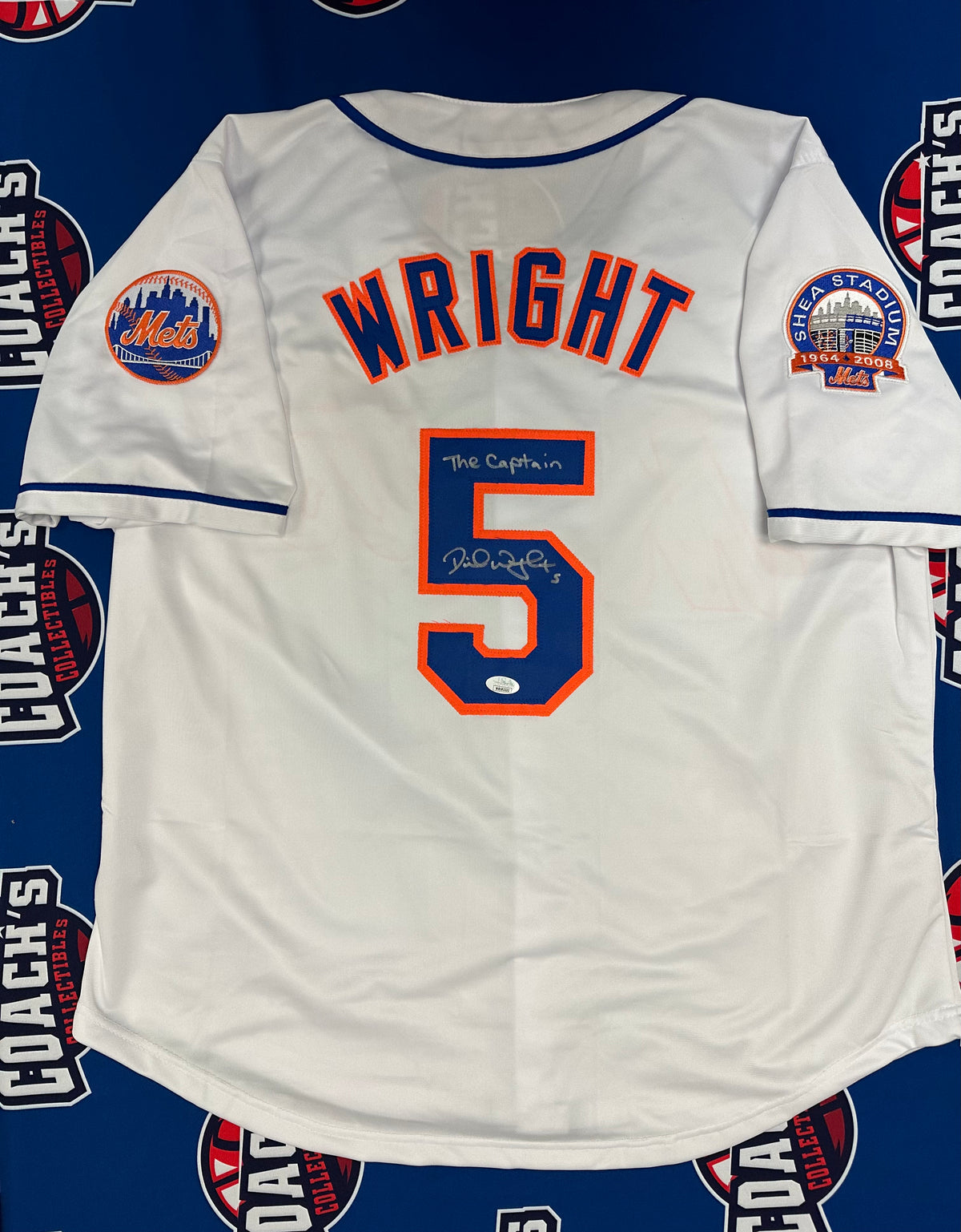 David Wright Autographed NY Mets CUSTOM White Jersey with The