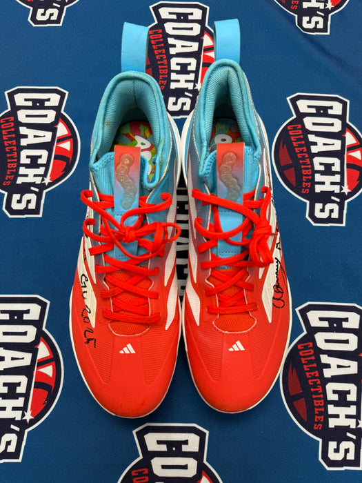 GAME USED Ronny Mauricio Autographed PAIR of Adidas Cleats w/ Game Used 2025 Inscription (JSA)
