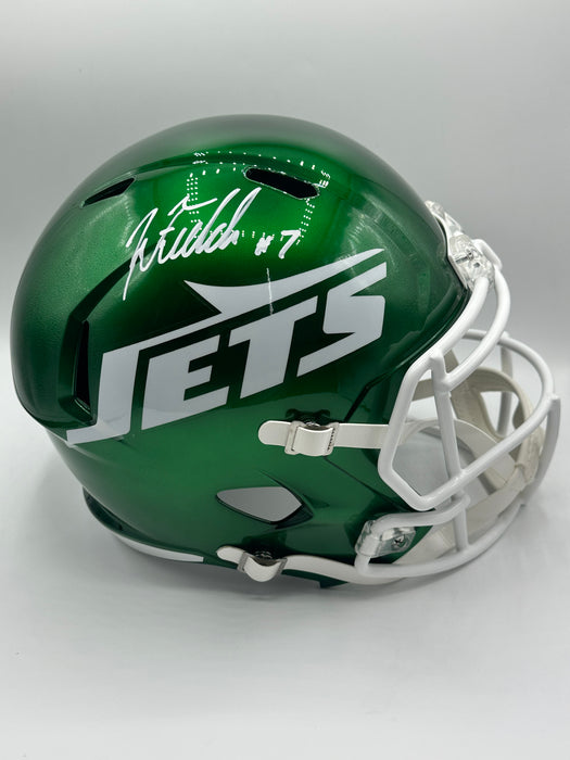 autographed full size football helmets Justin Fields Autographed Full Size NY Jets Speed Replica Helmet (Beck — Coach's Collectibles