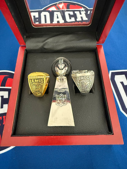 Baltimore Ravens 3pc Super Bowl Replica Ring & Lombardi Trophy Set w/ Display Box