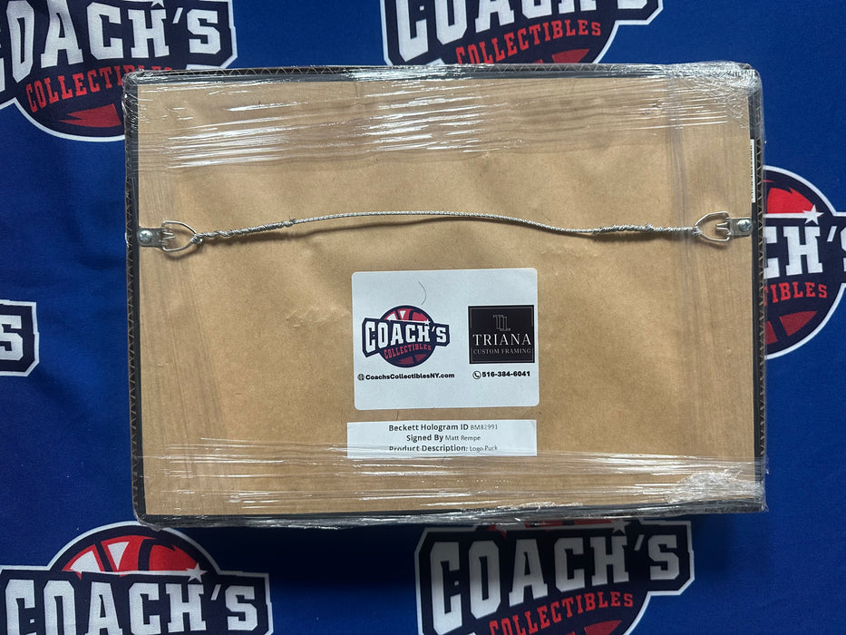 Matt Rempe Autographed & Inscribed Puck in 13”x8” Custom Shadowbox Display (Beckett)