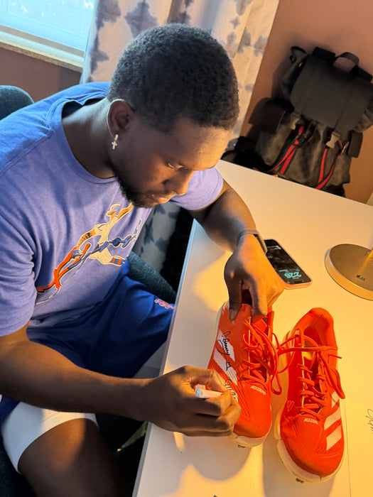 GAME USED Ronny Mauricio Autographed PAIR of Adidas Cleats w/ Game Used 2025 Inscription (JSA)