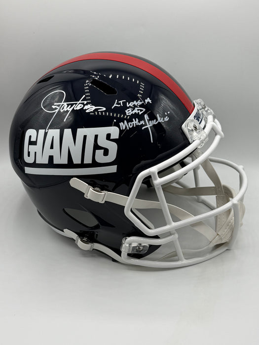 Lawrence Taylor Autographed NY Giants Full Size Retro Speed Replica Helmet w/ BMF Inscription (JSA)