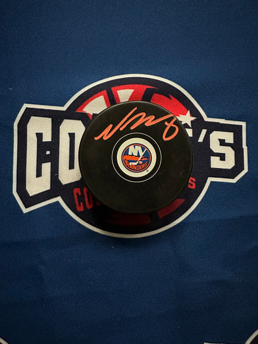 Noah Dobson Autographed NY Islanders Logo Puck (Fanatics)