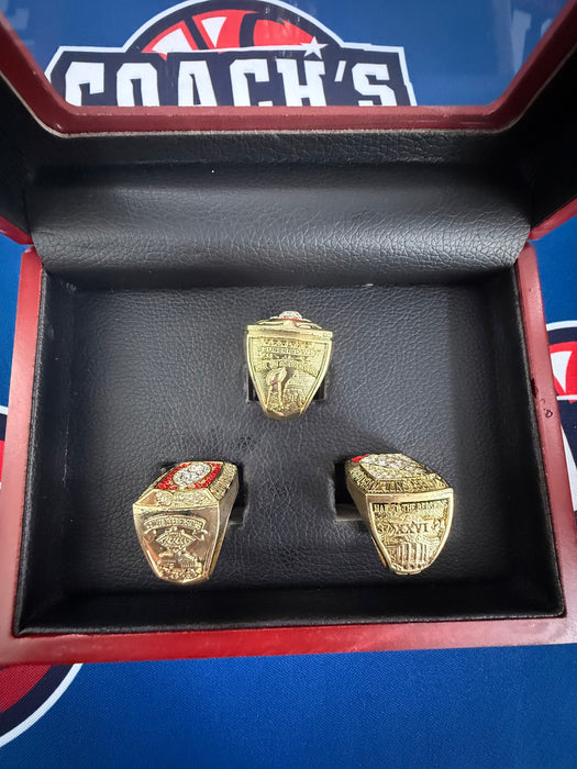 Washington Redskins 3pc Super Bowl Replica Ring Set with Display Box