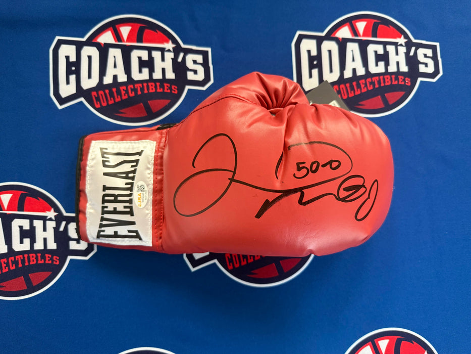 Floyd Mayweather Autographed Everlast Boxing Glove w/ 50-0 Inscription (JSA)