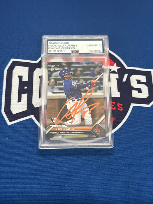 Francisco Alvarez Autographed 2023 Topps NOW Rookie Card #310 Gem Mint 10 Auto (PSA SLAB)
