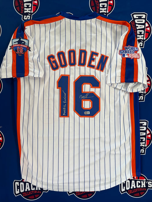 Doc Gooden Autographed CUSTOM NY Mets Jersey with Mets #16 Retired Inscr (Beckett)