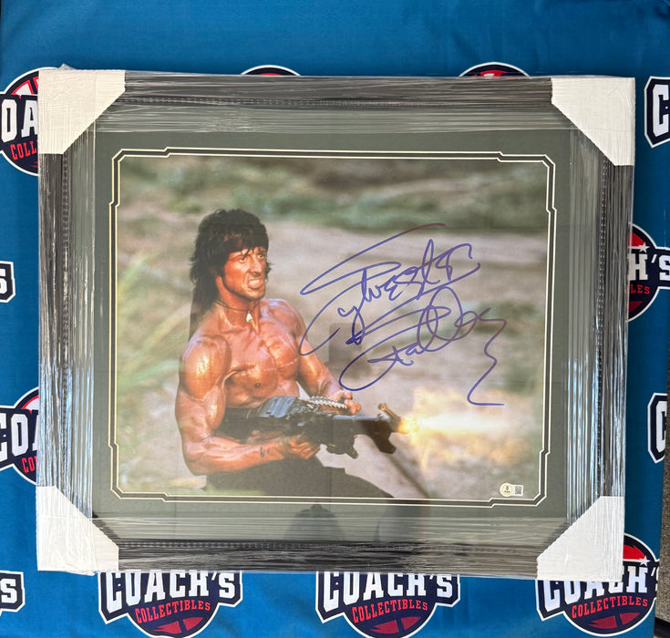 FRAMED Sylvester Stallone Autographed "Rambo" 16x20 Photo (Beckett)