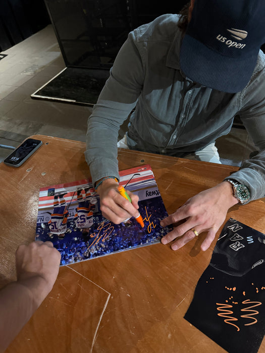 Cal Clutterbuck, Matt Martin & Casey Cizikas TRIPLE Autographed 11x14 Photo (JSA)