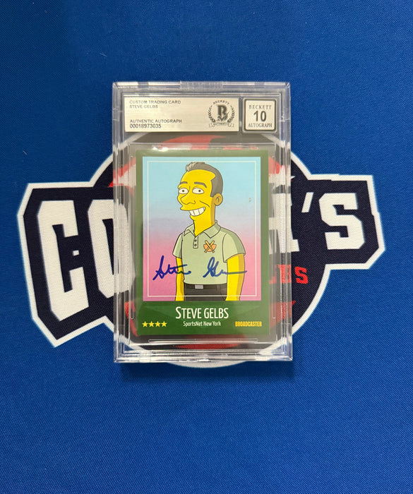 Steve Gelbs Autographed Custom Simpsons SNY Slabbed Trading Card Gem 10 Auto (Beckett Slab)