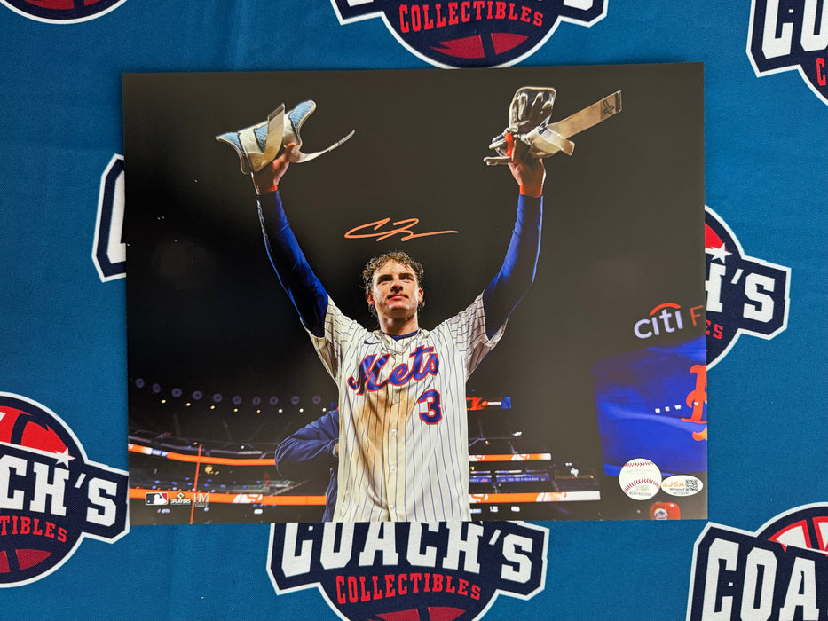 Carson Benge Autographed 11x14 Walk Off Celebration Photo (JSA)