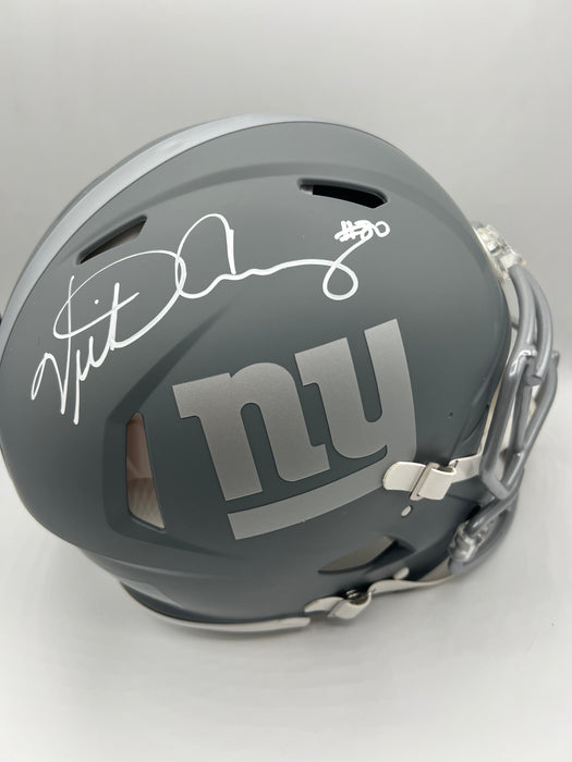 Victor Cruz Autographed NY Giants Full Size SLATE Speed Authentic Helmet (Beckett)