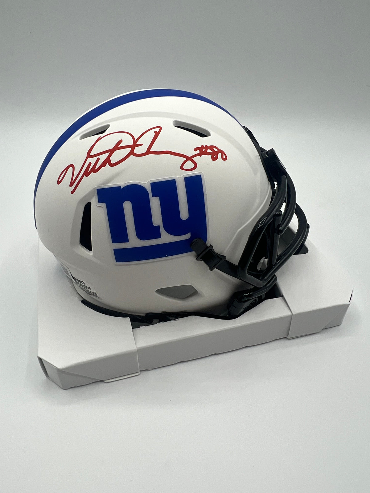 Victor Cruz Autographed NY Giants Lunar Eclipse Mini Helmet
