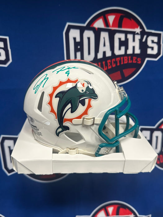 Jay Fiedler Autographed Miami Dolphins Throwback Mini Helmet (JSA)