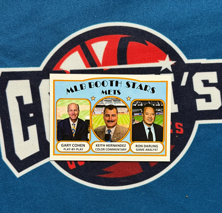 Keith Hernandez, Gary Cohen & Ron Darling UNSIGNED RAW Custom Trading Card