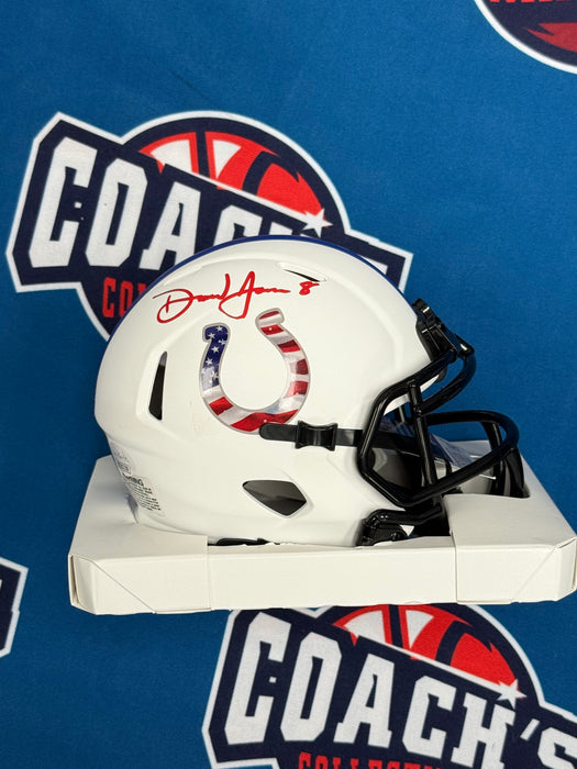 Daniel Jones Autographed CUSTOM Indianapolis Colts “USA Themed” Lunar Eclipse Alternate Mini Helmet (JSA)