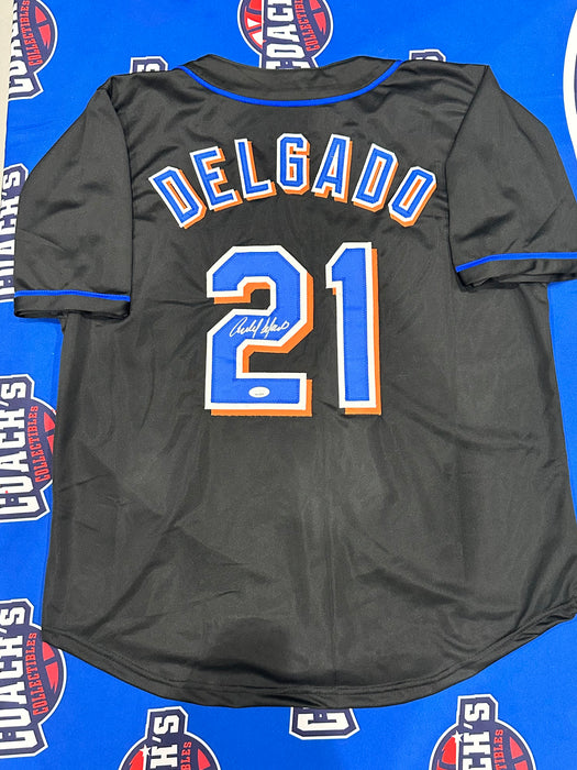 Carlos Delgado Autographed CUSTOM NY Mets Black Jersey (JSA)