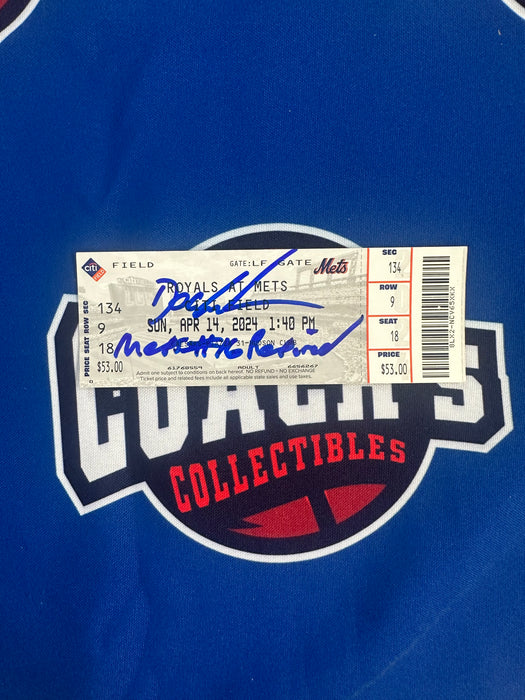 **RARE** Dwight "Doc" Gooden Autographed Jersey Retirement Night Ticket Stub with Inscr (GTP)