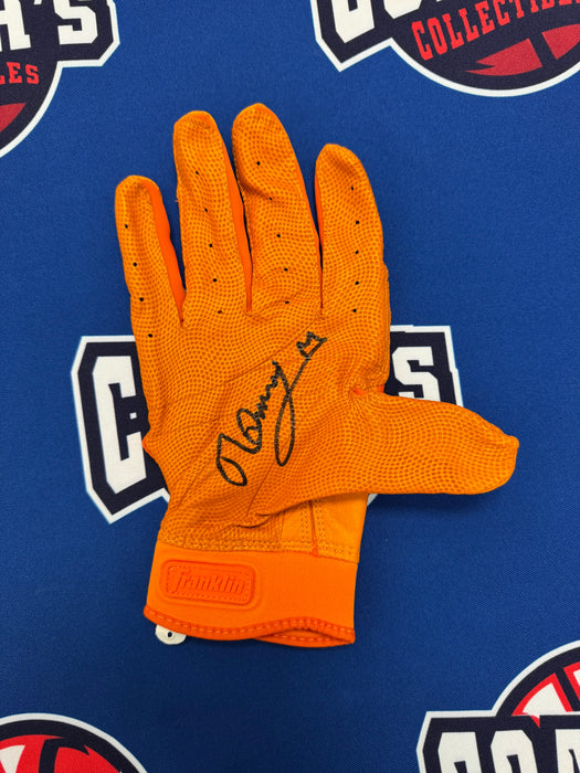 Ronny Mauricio Autographed Franklin Orange Batting Glove- Right Hand (JSA)