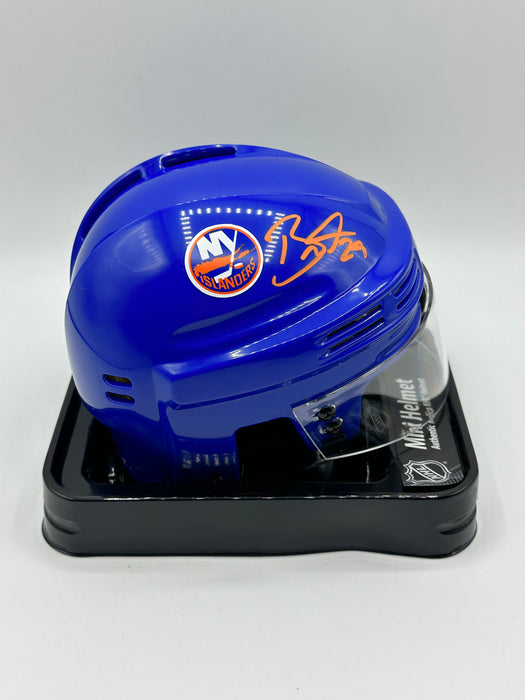 Brock Nelson Autographed NY Islanders Blue Mini Helmet (Fanatics)