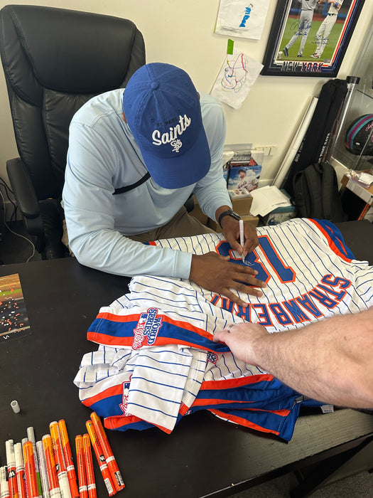 Darryl Strawberry Autographed Custom NY Mets Jersey (JSA)