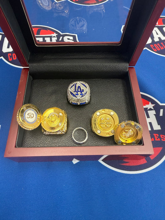 Los Angeles Dodgers 3pc Replica World Series Ring Set w/ Display Box (2020, ‘24, ‘25)