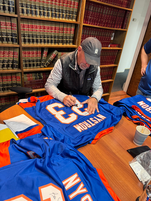 Bobby Nystrom Autographed CUSTOM NY Islanders Jersey w/ 4x SC 80, 81, 82, 83 (JSA)