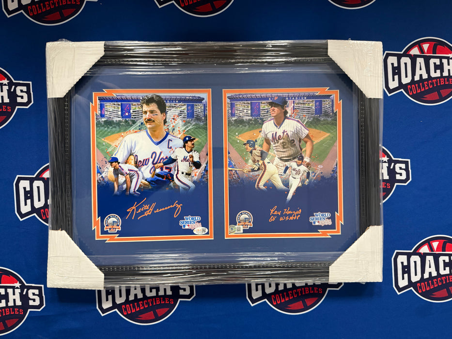 FRAMED Keith Hernandez & Ray Knight Auotgraphed 8x10 Photos (Beckett/JSA)