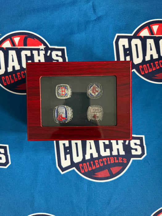 Boston Red Sox David Ortiz 4pc World Series & MVP Ring Set w/ Display Box