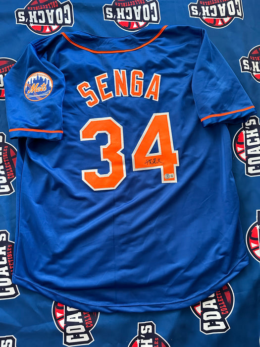 Kodai Senga KANJI Autographed CUSTOM NY Mets Blue Jersey (Beckett)