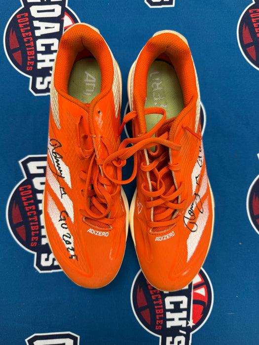 GAME USED Ronny Mauricio Autographed PAIR of Adidas Cleats w/ Game Used 2025 Inscription (JSA)
