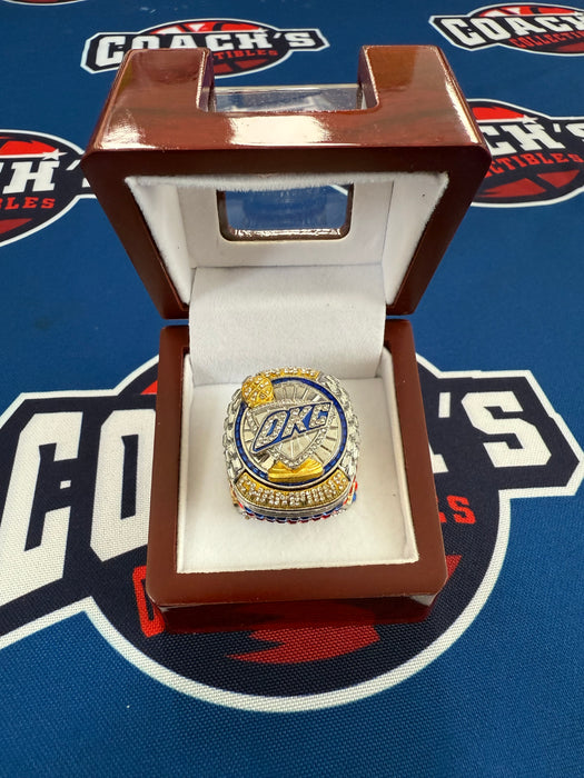 Oklahoma City Thunder Replica 2025 NBA Championship Ring w/ Display Box (SGA-MVP)